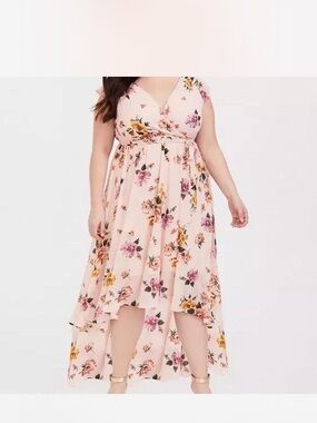torrid Pink Floral High-Low Maxi Dress